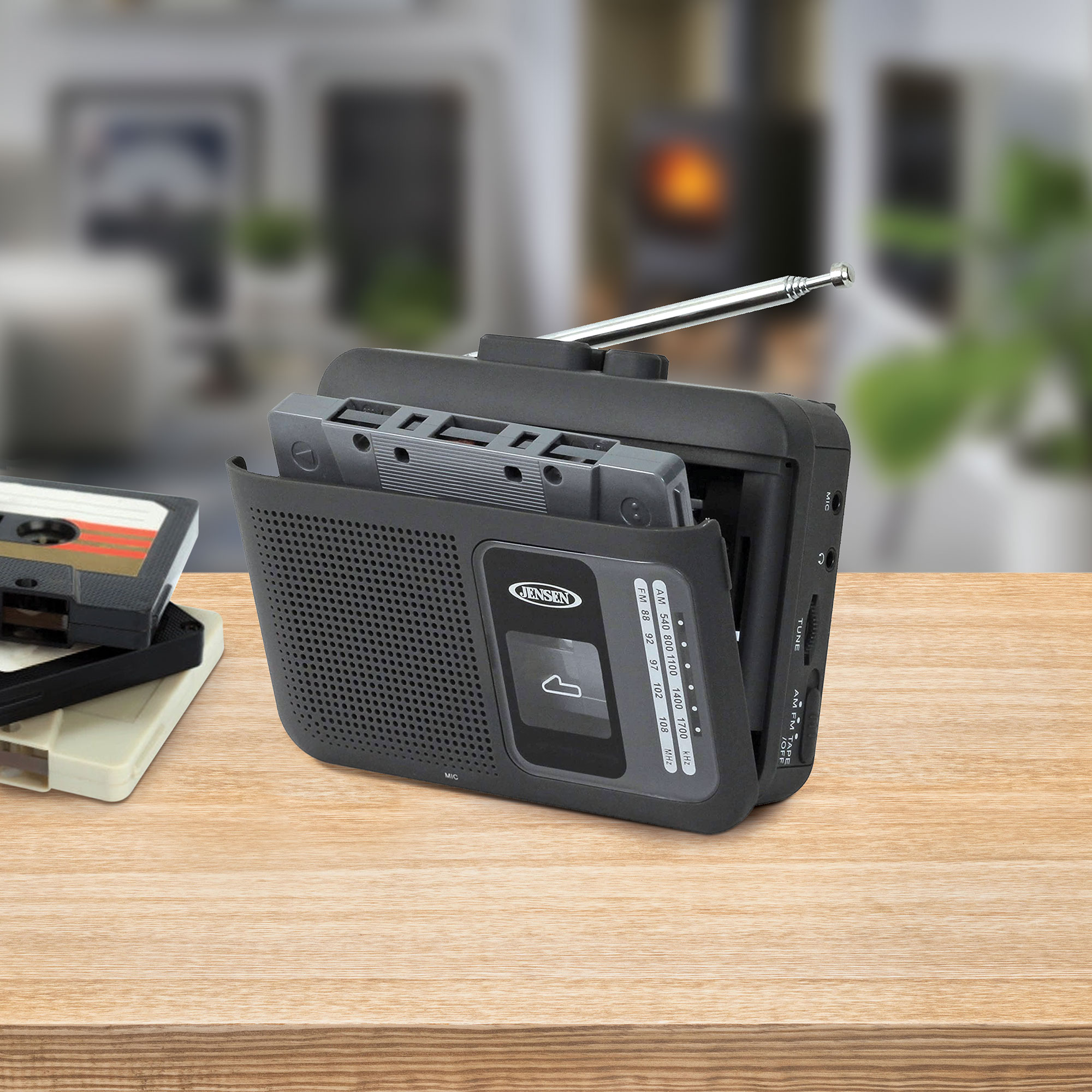 Jensen Portable Am/fm Radio With Cassette Player/recorder And Built-in  Speakers - Black : Target