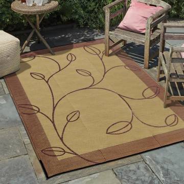 Camco 9' x 12' Brown Leaf Reversible Patio Mat