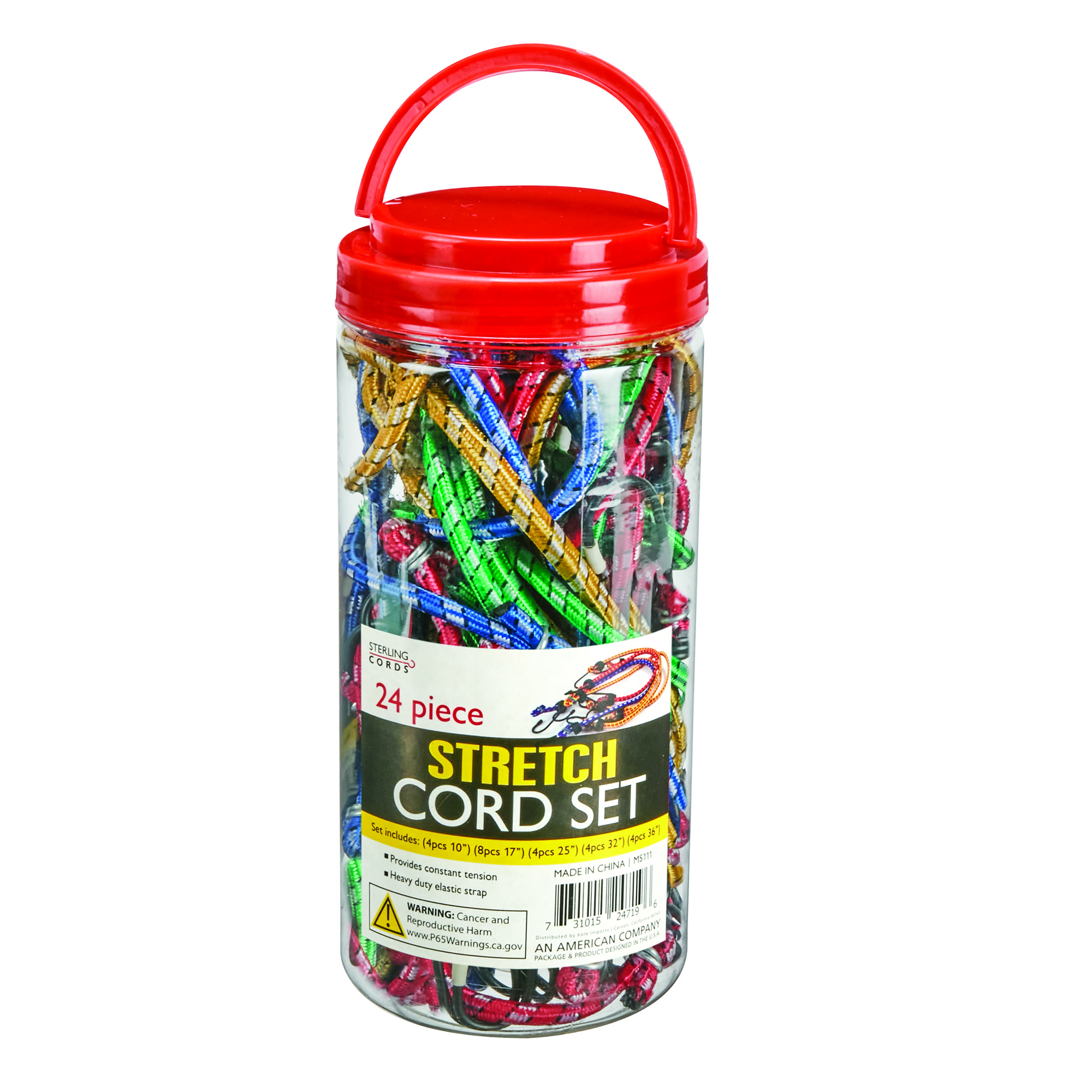 Heavy Duty Bungee Stretch Cord 24 Piece Set