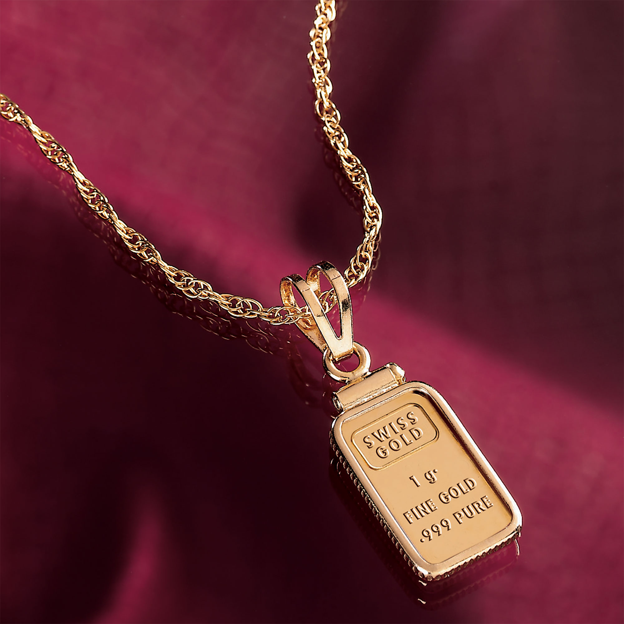 American Coin Treasures 1-Gram Gold Ingot Necklace