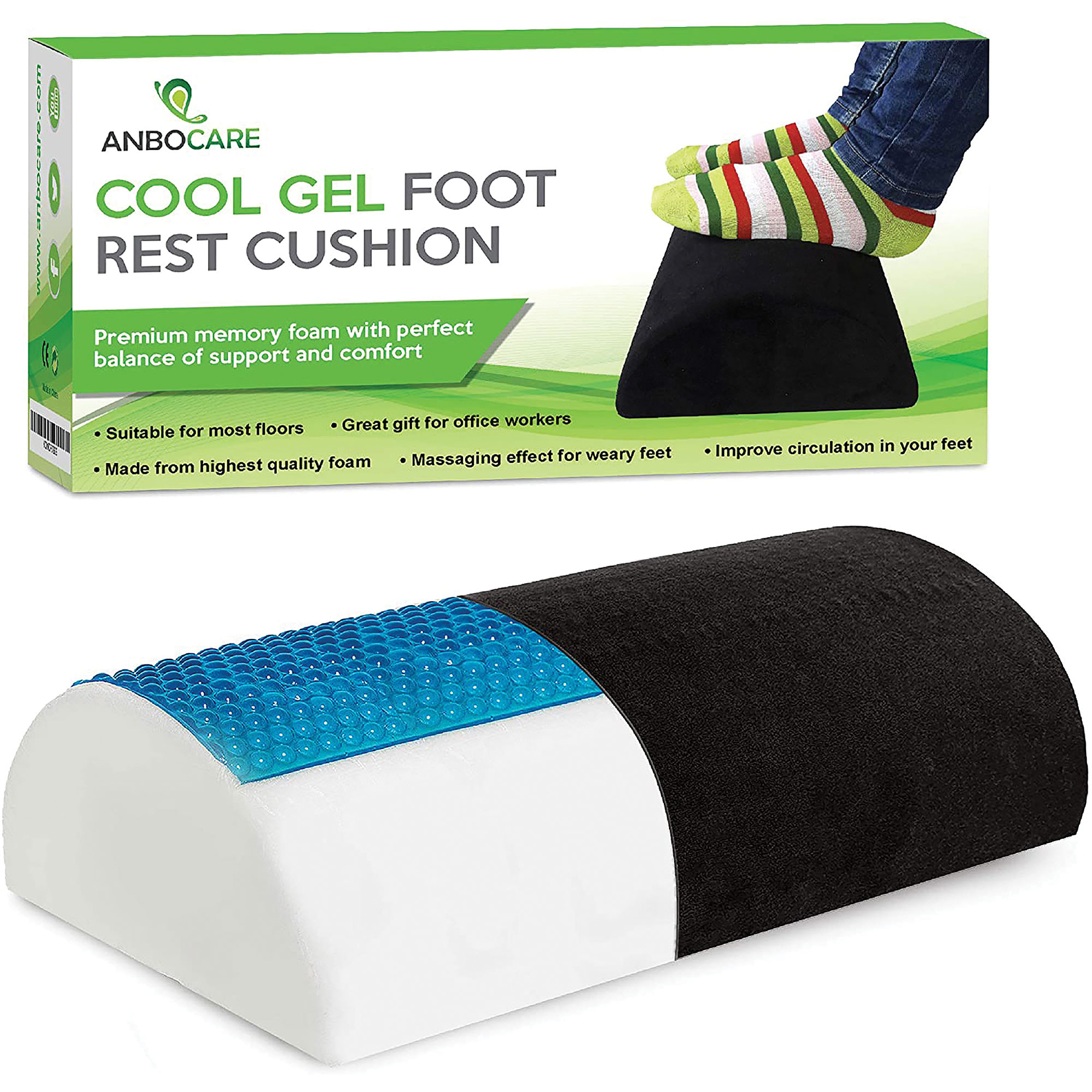  Foot Rest Under Desk for Office Use, Gel Memory Foam