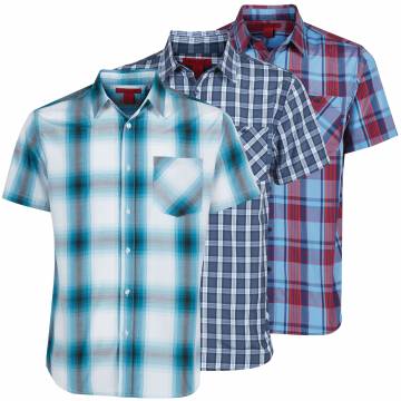 Montage Men's Short-Sleeve Plaid Shirts - 3 Pack