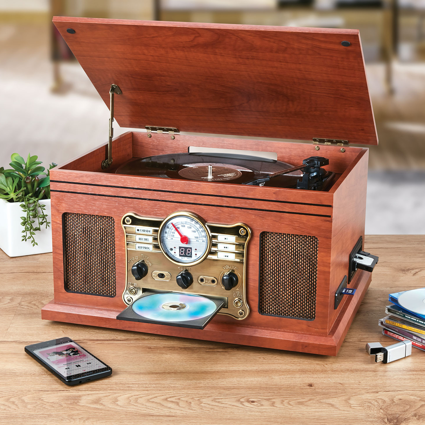 VintronX 7-in-1 Retro Stereo System