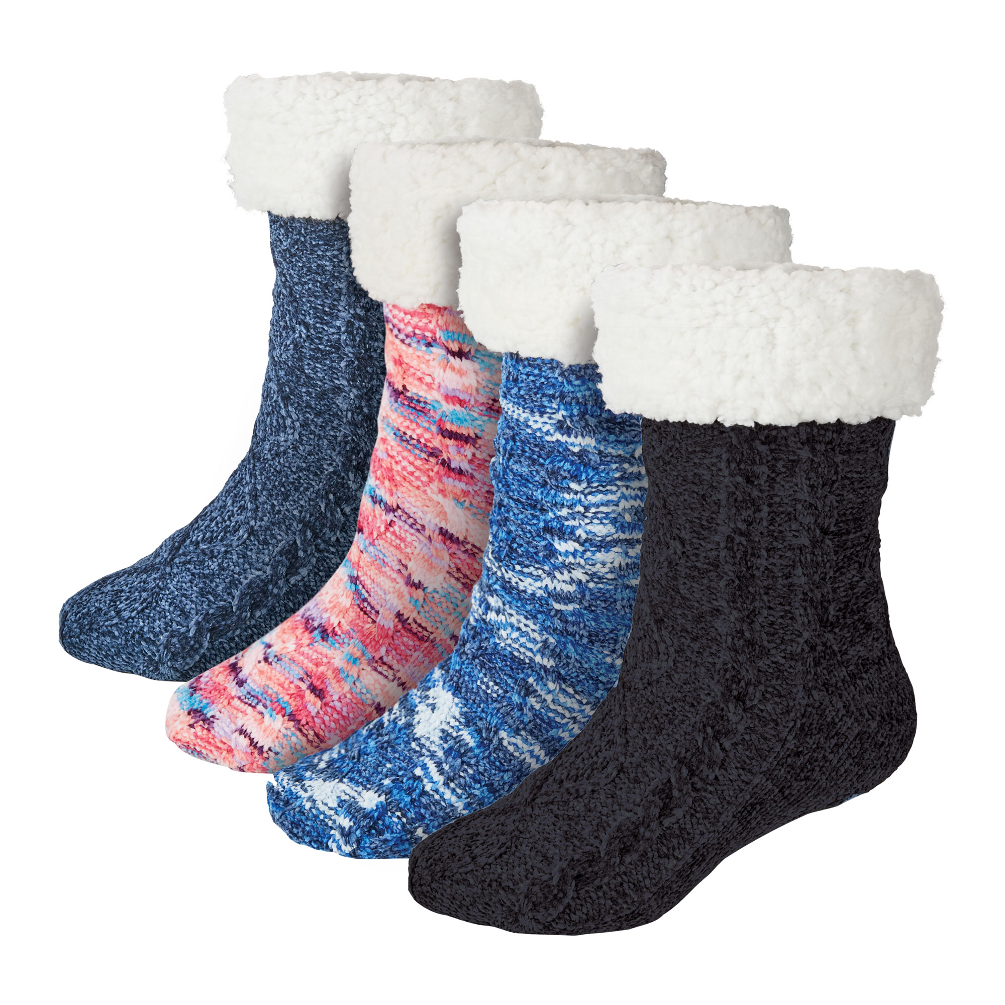 The Comfy Slipper Socks - 4 Pack