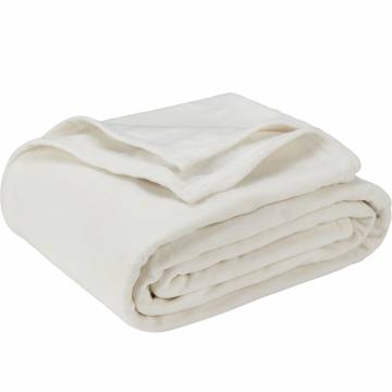 Martex Super Soft-Ivory Fleece Blanket - Queen Size