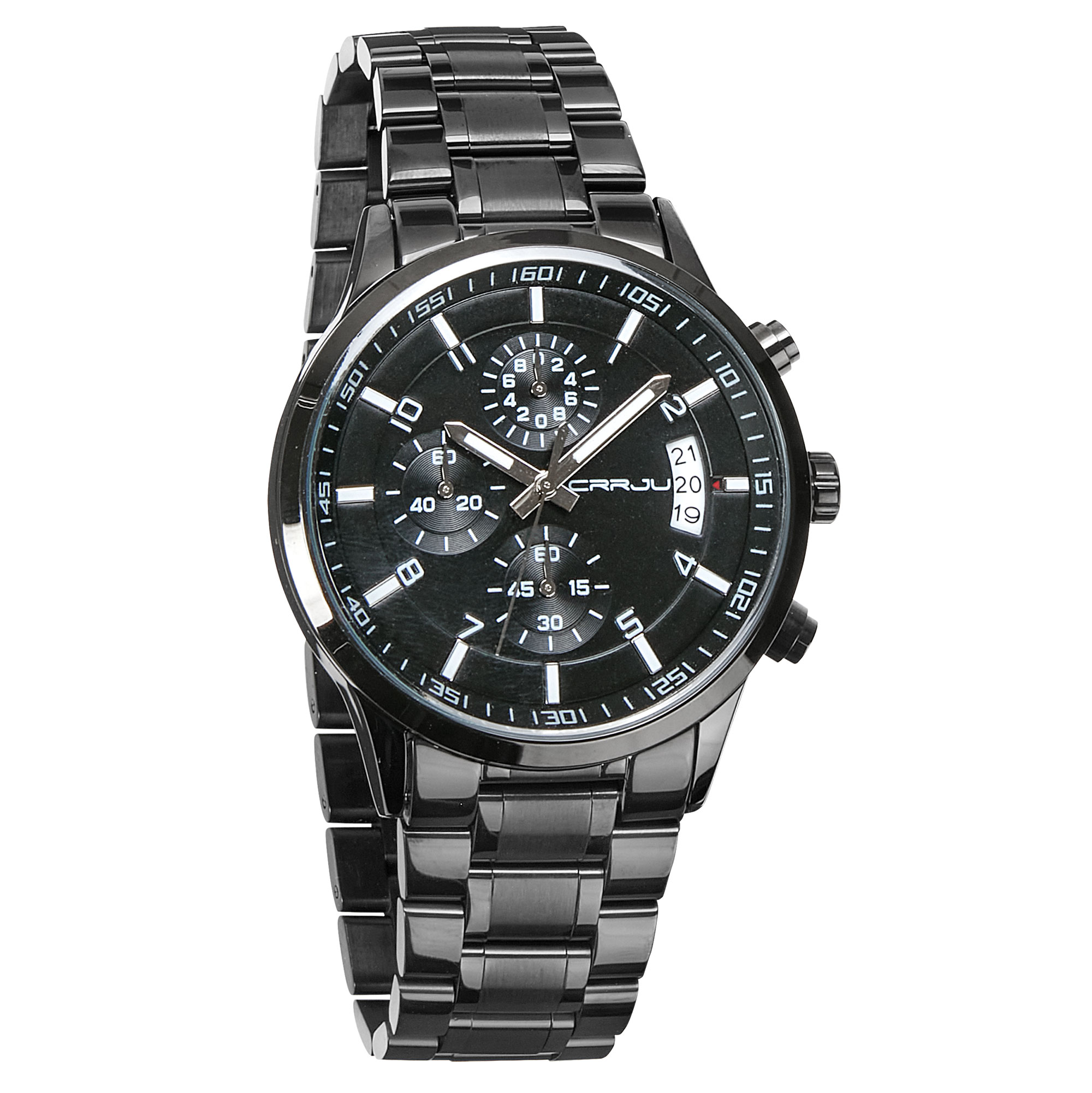 Men's Black Stainless Steel Chronograph Watch  Sy 4 i i 