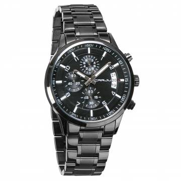 Men's Black Stainless Steel Chronograph Watch