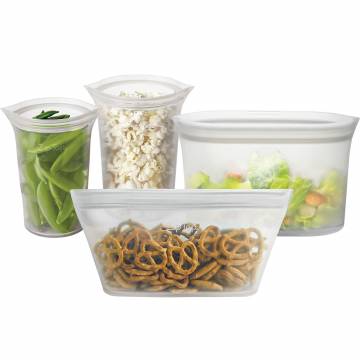 Zip Top Silicone Container Set - 4 Pack