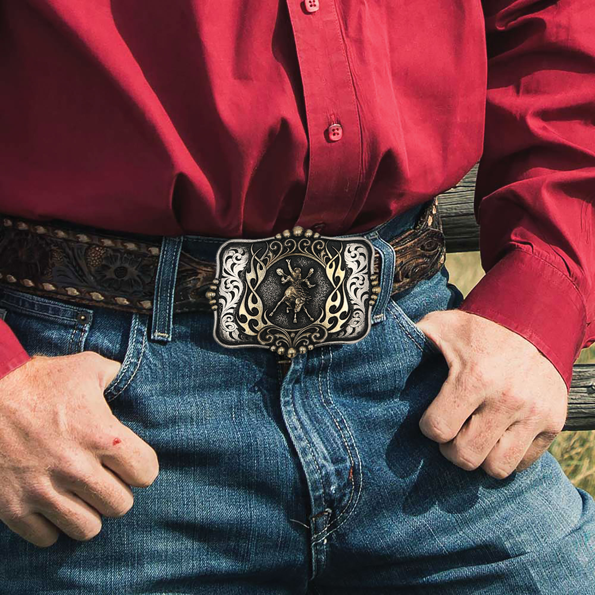 Montana Silversmiths Blaze Bronc Rider Belt Buckle