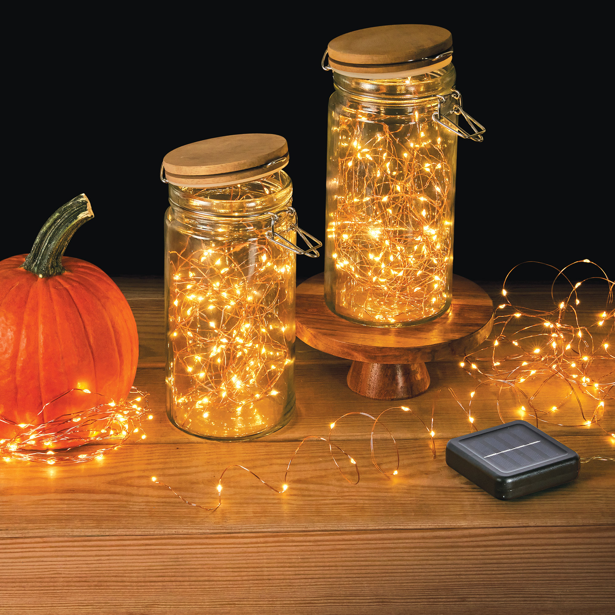 LED Solar-Powered String Lights - 4 Pack