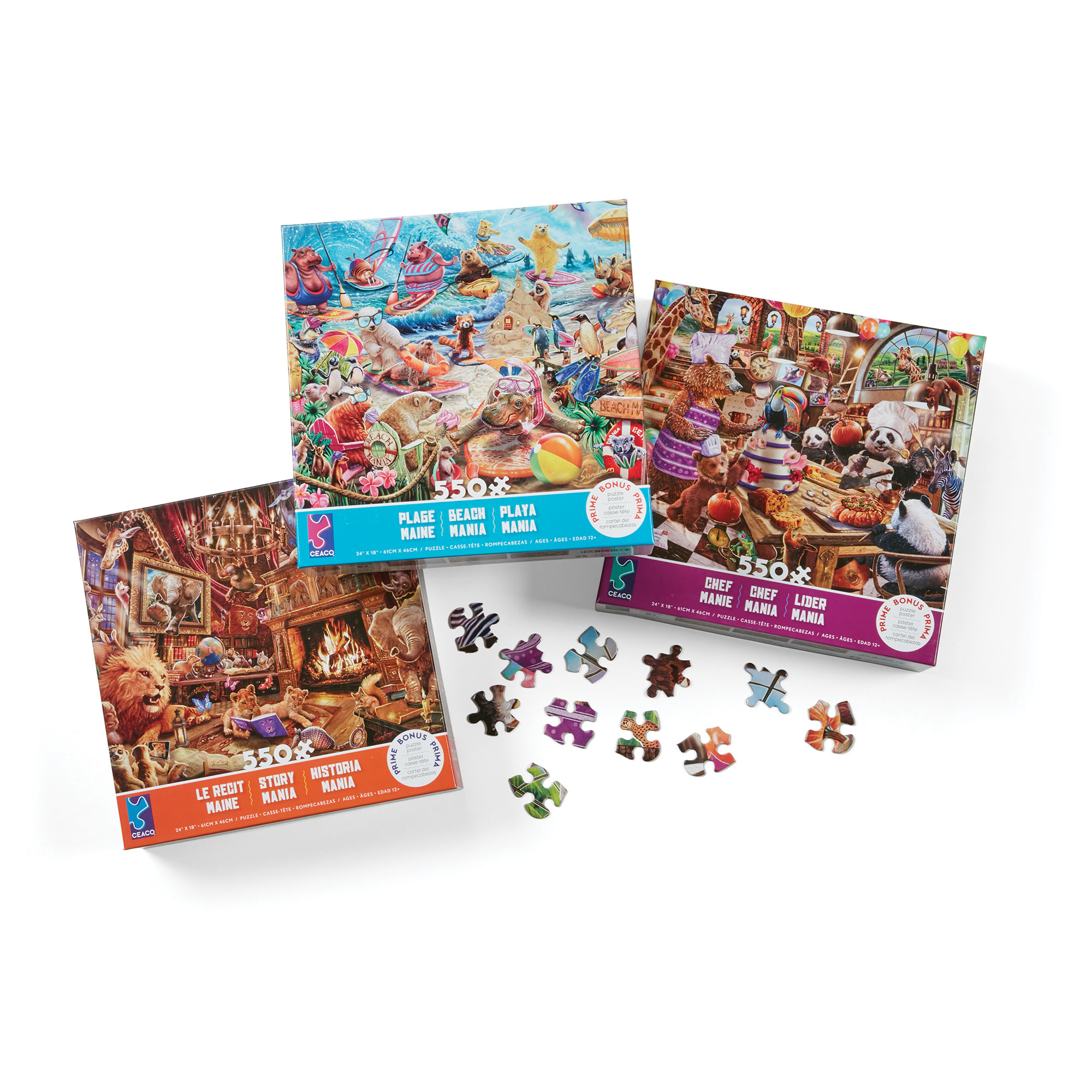 Mania 550-Piece Puzzles - 3 Pack