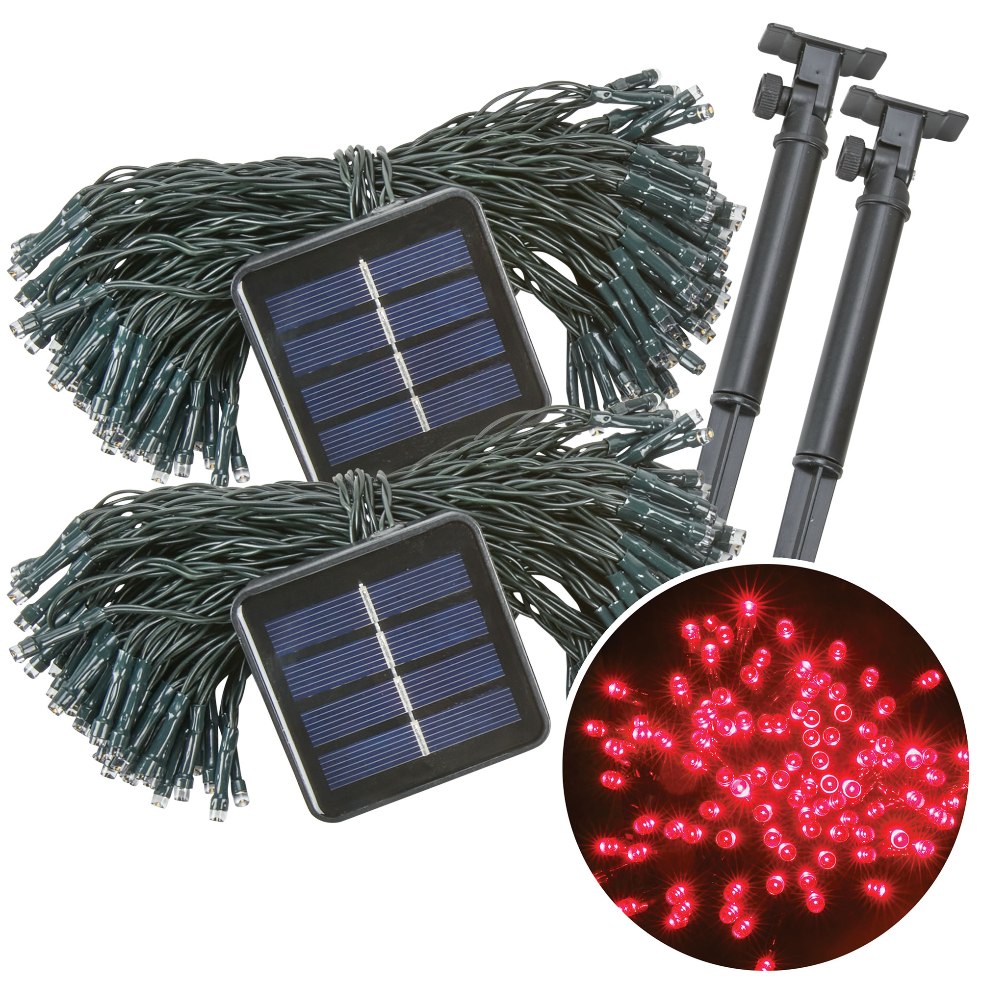 Innovative Living Solar String Lights - 2 Pack Red