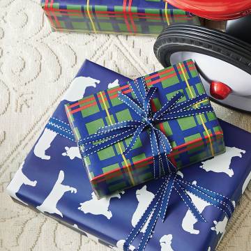 Boon Supply Reversible Wrapping Paper - Dogs/Plaid