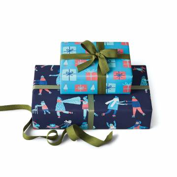 Boon Supply Reversible Wrapping Paper - Skates/Presents