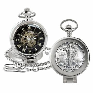 American Coin Treasures Walking Liberty Pocket Watch