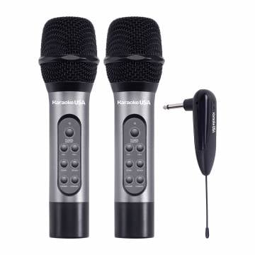 Karaoke USA Dual UHF Wireless Rechargeable Mics