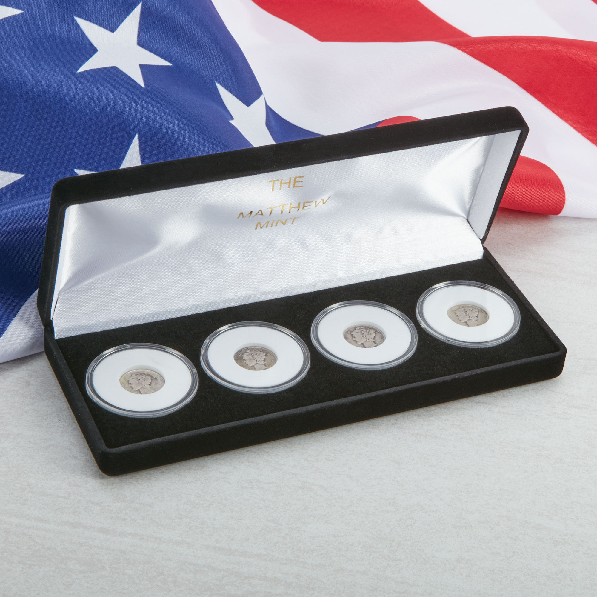 The Matthew Mint Set of 4 Mercury Dimes