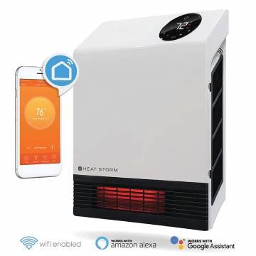 Heat Storm 1000W Touchscreen Wall Space Heater w/WiFi
