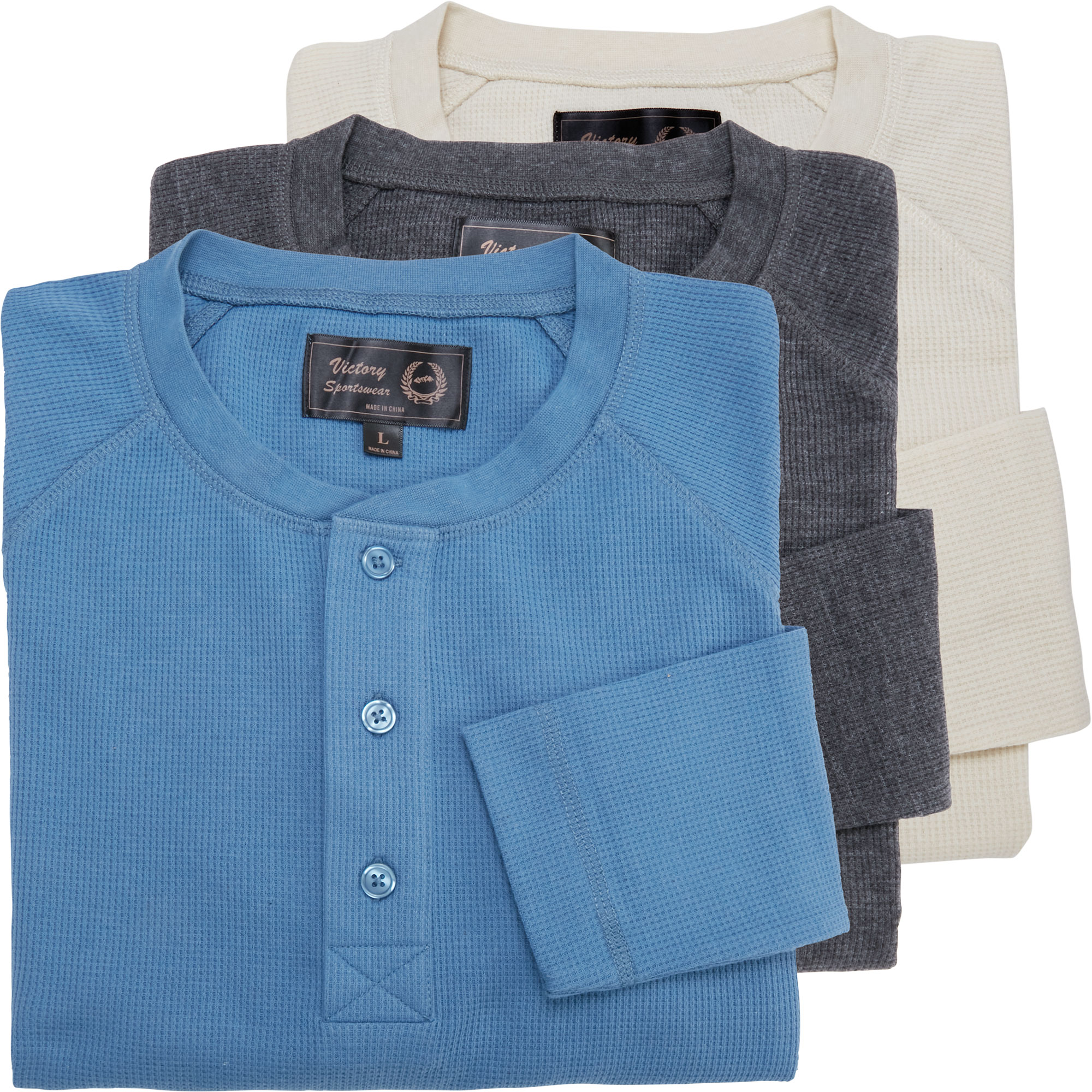 Victory Sportswear Men's Henleys - 3 Pack