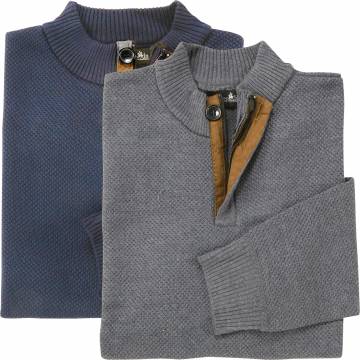 Whipper In Men's 1/4 Zip Sweater 2 Pack - Navy/Charcoal