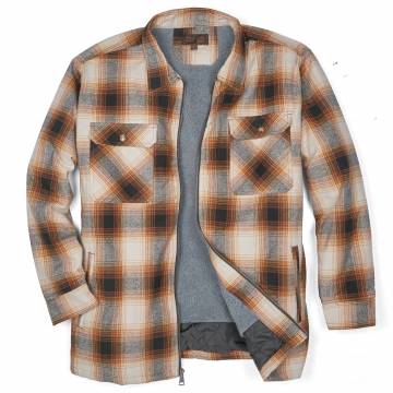 Victory Sportswear Men's Sherpa-Lined Brown Flannel