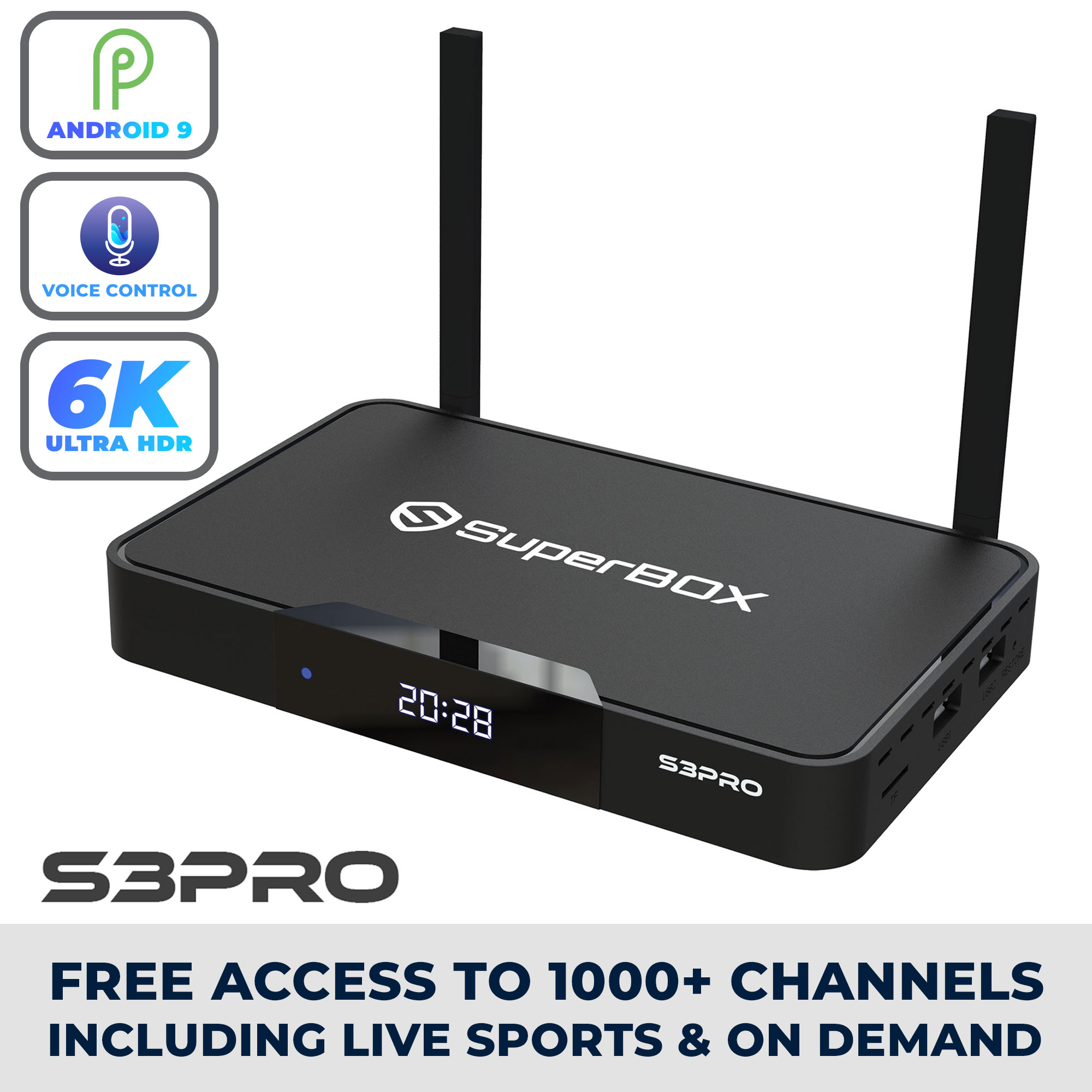 Superbox S3 Pro Media Player - 1,000+ HD Live Premium Channels