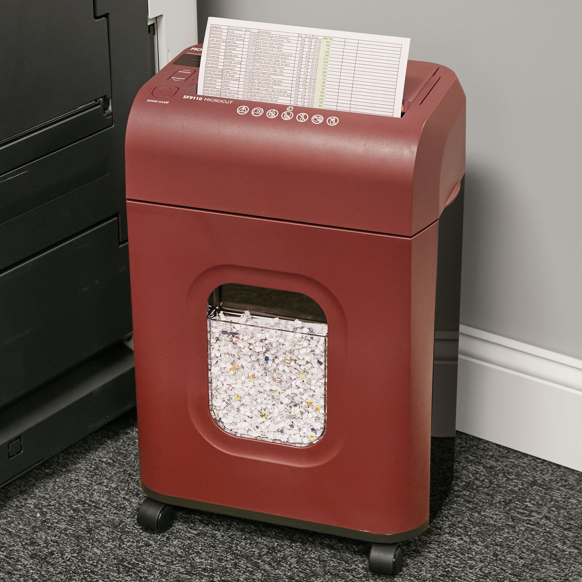 Royal 9-Sheet MicroCut Shredder - Burgundy