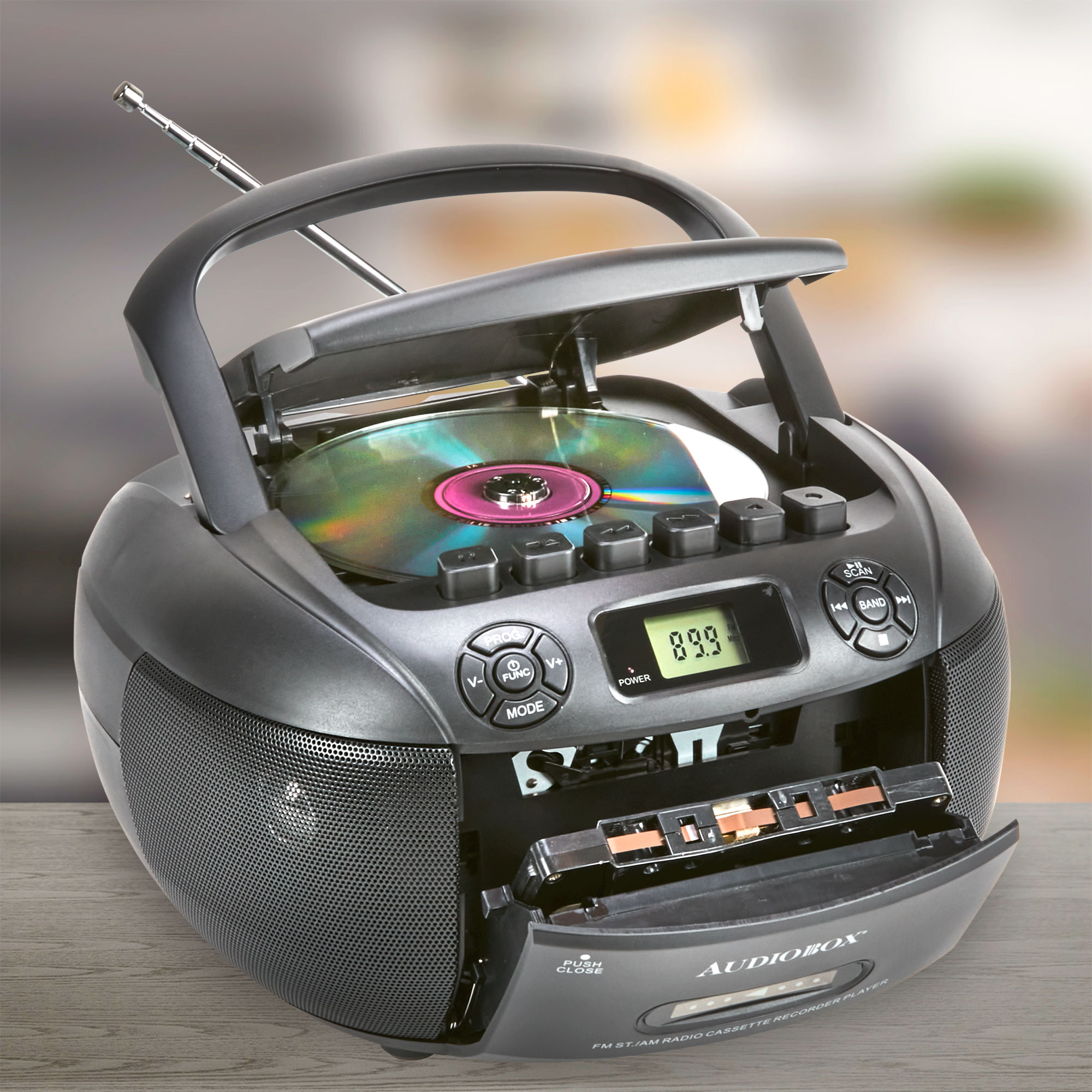Audiobox CDX-400BT CD/Cassette Boombox with Bluetooth