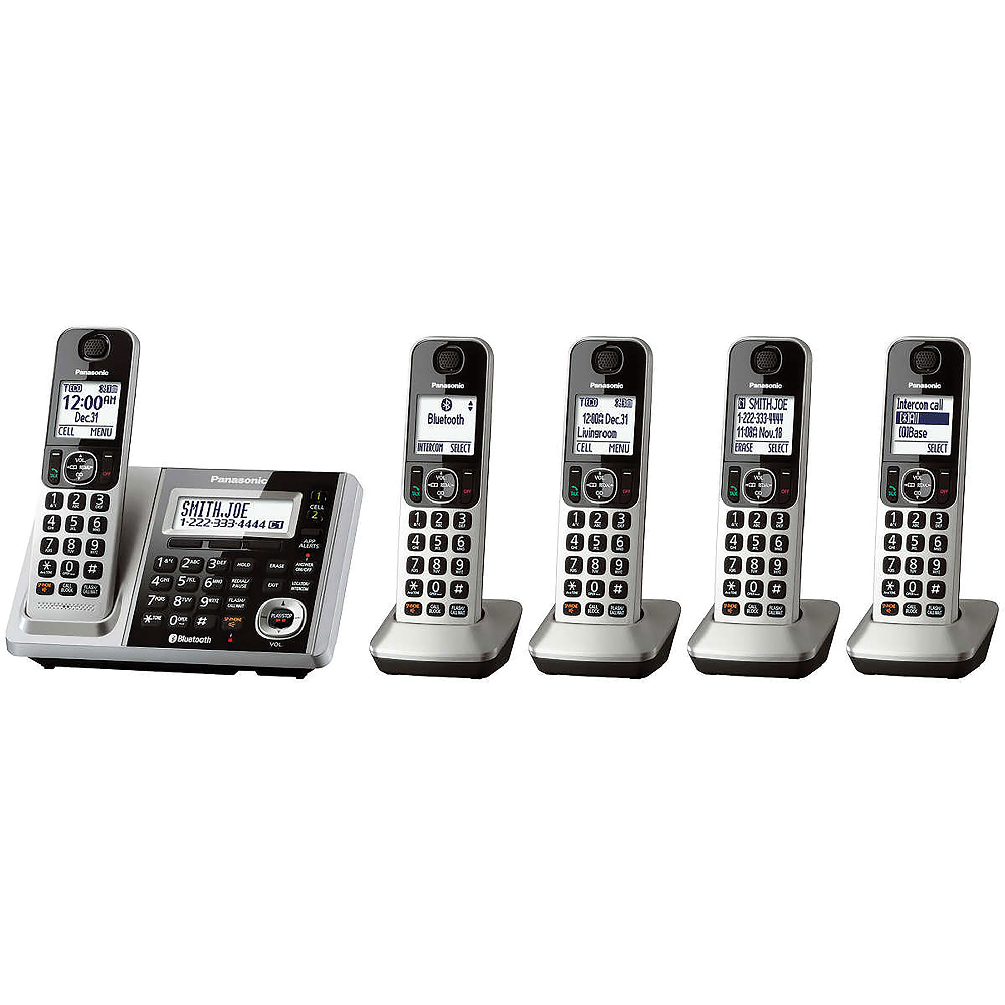 Panasonic 5-Handset Cordless Phone System with Headset