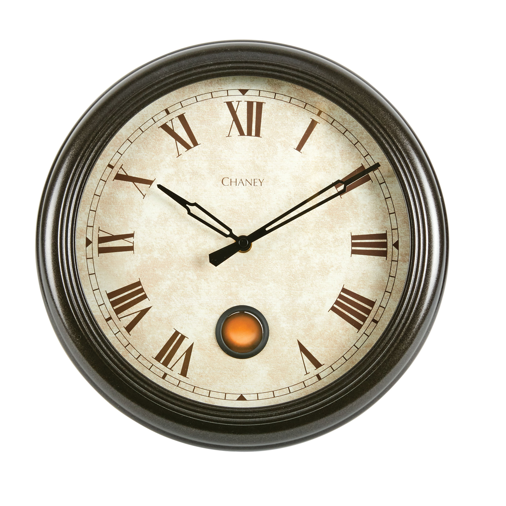 Chaney Pendulum Wall Clock - Large Numbers & Silent Operation