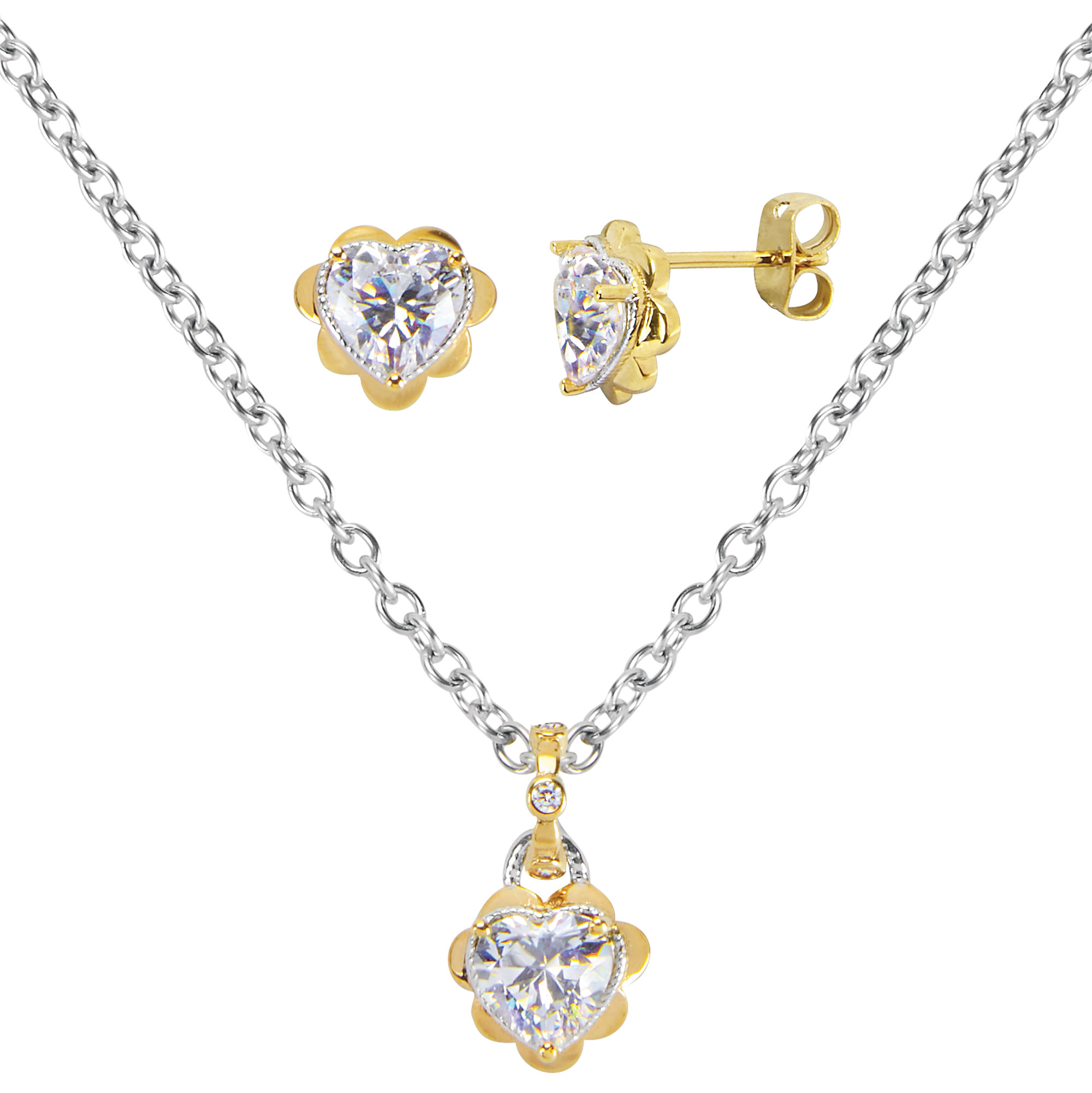 Montana Silversmiths Heart Necklace and Earring Set