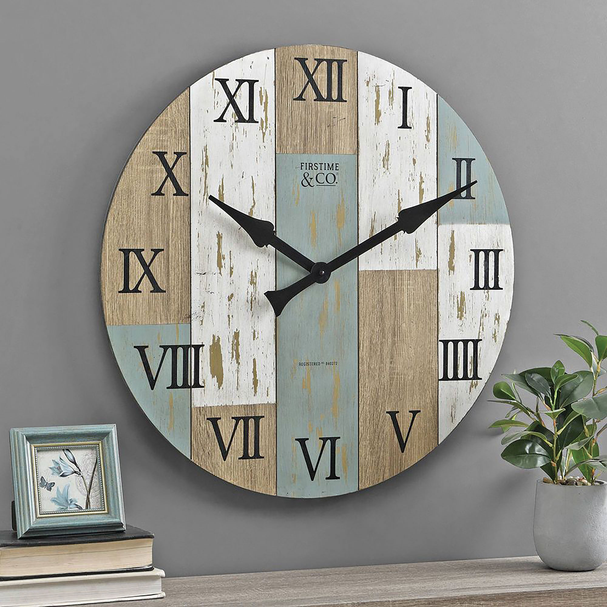 27" Solid Wood Farmhouse Wall Clock