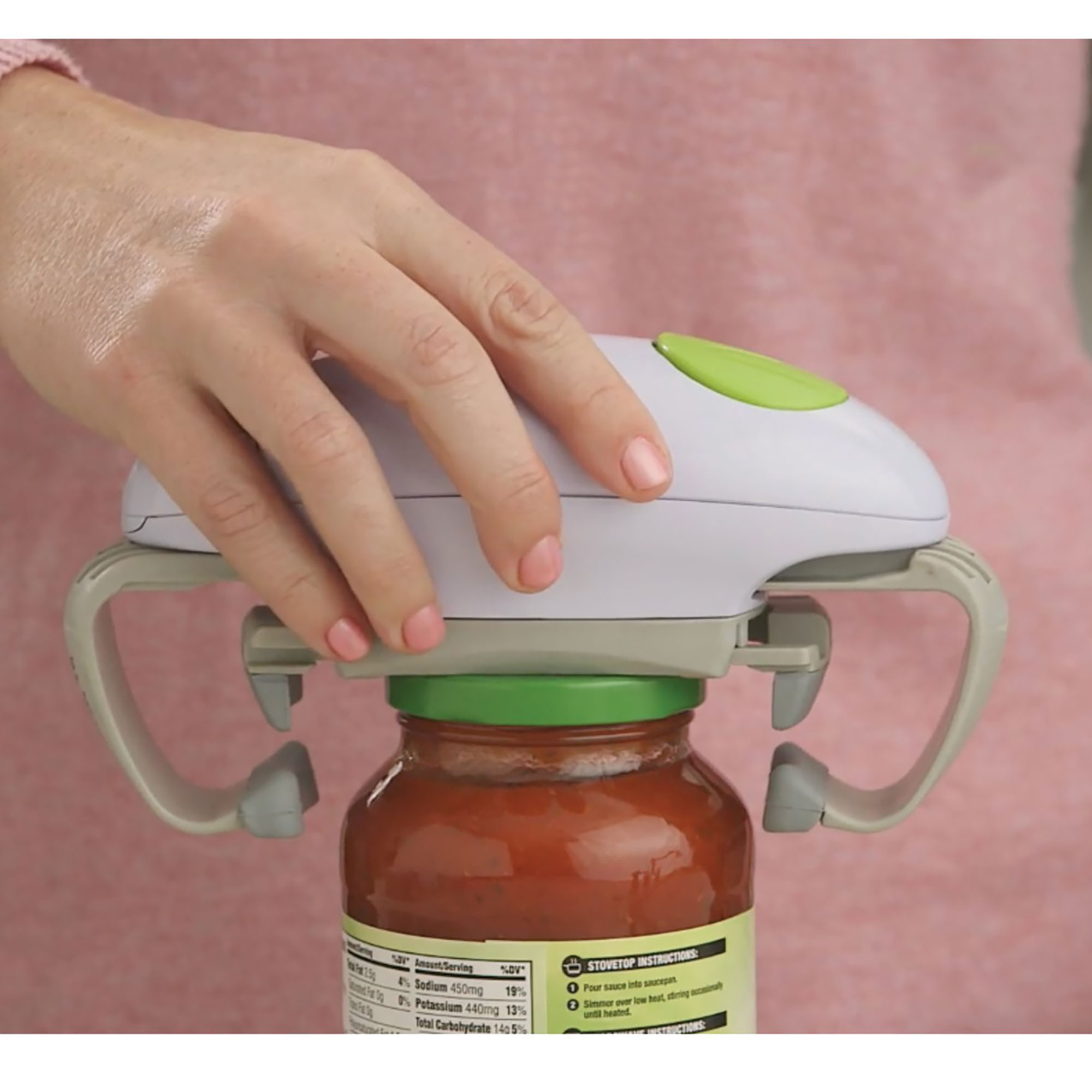 One-Touch Electric Can Opener, Handheld Easy Grip Press Start and Stop  Automatic Operation, Lightweight, Twist-free, Arthritis Relief