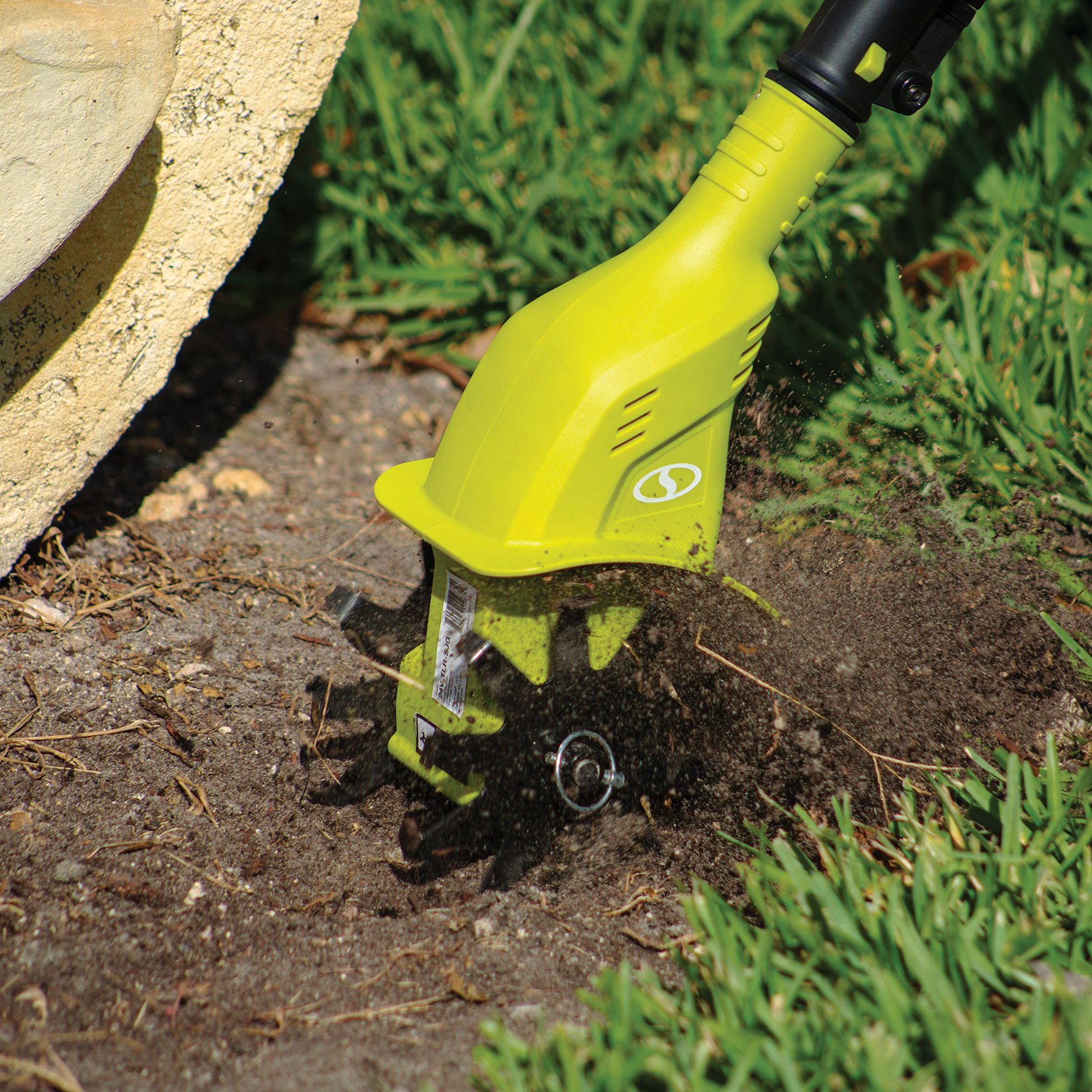 Sun Joe 24V Garden Tiller - Telescopic Pole & Steel Tilling Blades