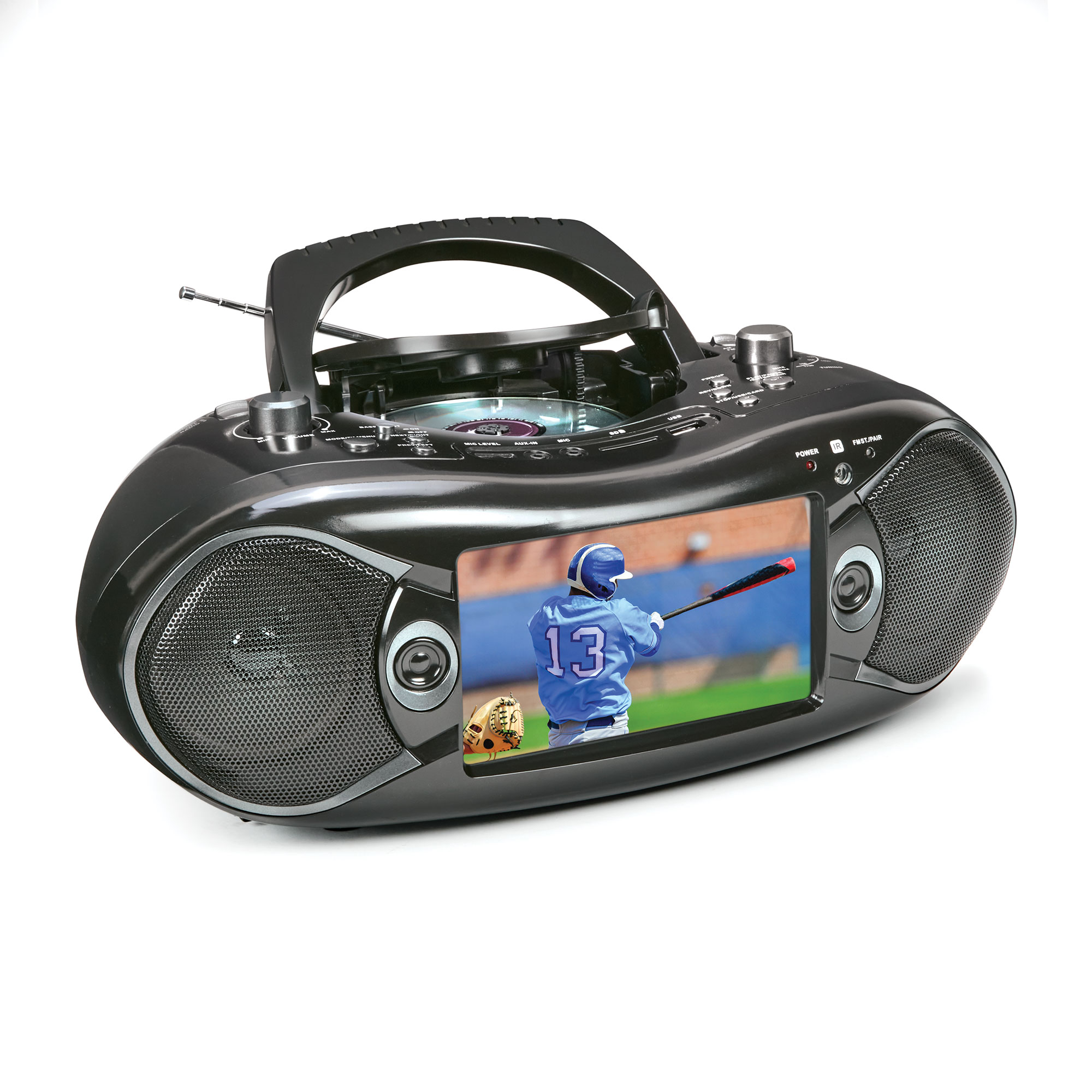 Naxa 7" Boombox with TV/DVD - Black