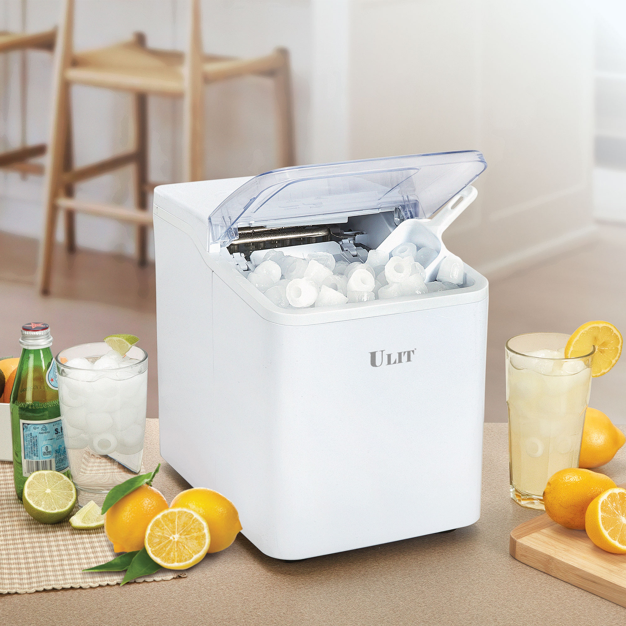 ULIT Countertop Ice Maker with Basket & Scoop