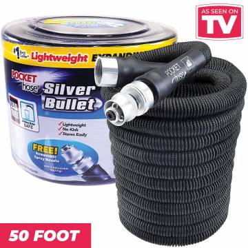 Silver Bullet Pocket Water Hose - 50 Foot | As Seen On TV
