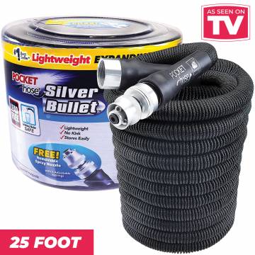 Silver Bullet Pocket Water Hose - 25 Foot | As Seen On TV