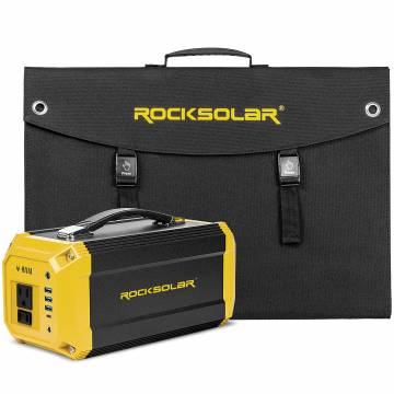 ROCKSOLAR 300W/100W Power Station/Solar Panel Bundle