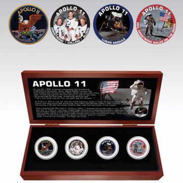 The Matthew Mint Apollo 4-Coin Set with Wood Box