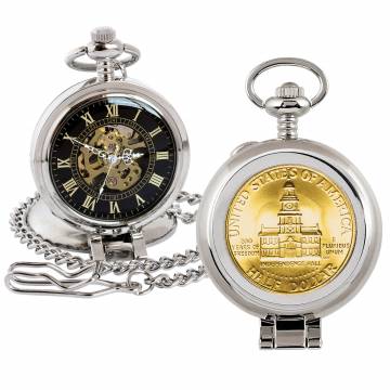 Half Dollar Coin Pocket Watch