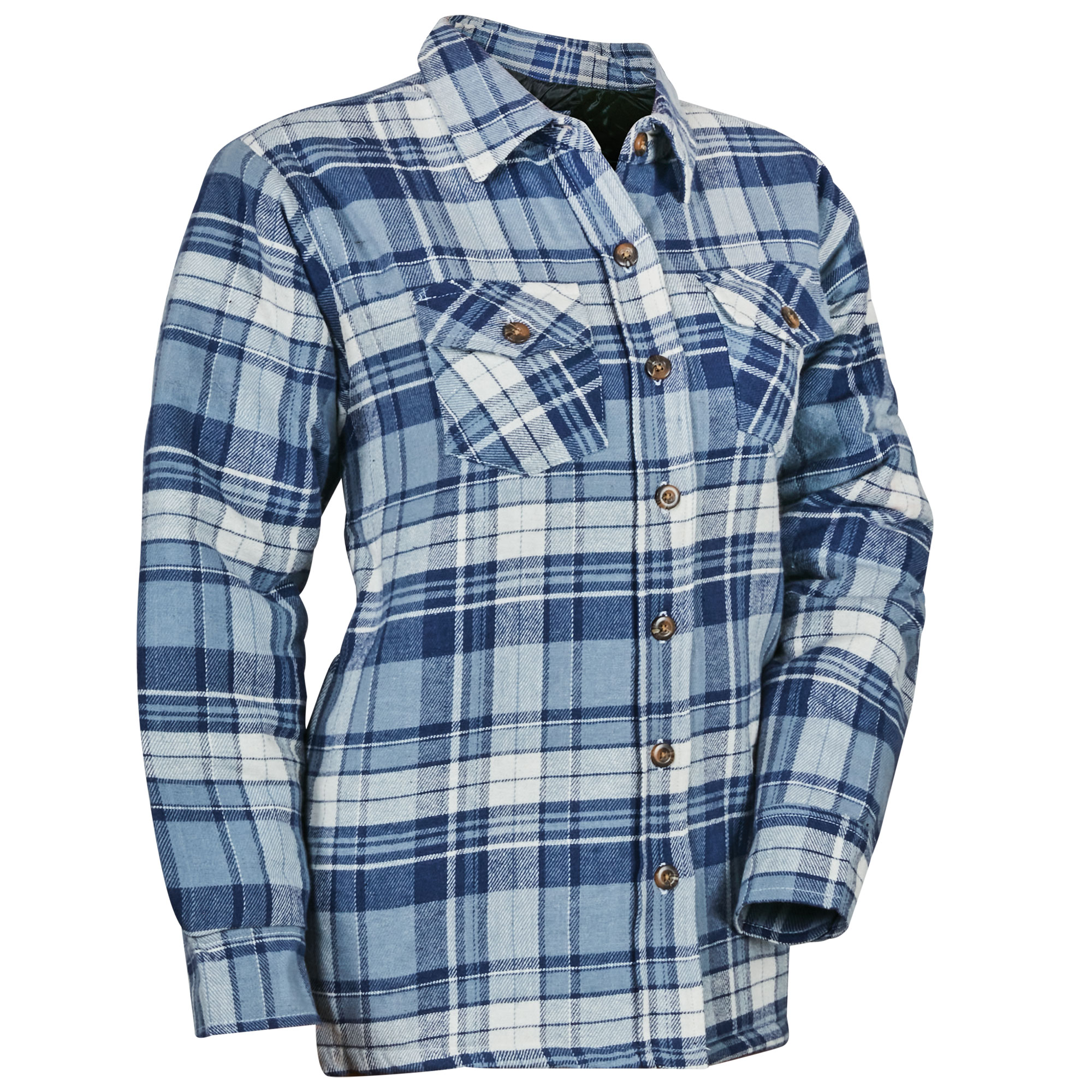 Casual Country Ladies Blue Quilted Flannel