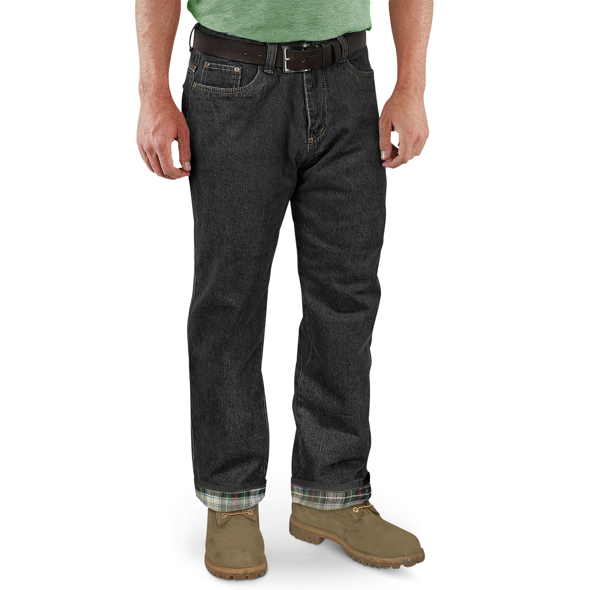 Victory Sportswear Black Flannel-Lined Jeans