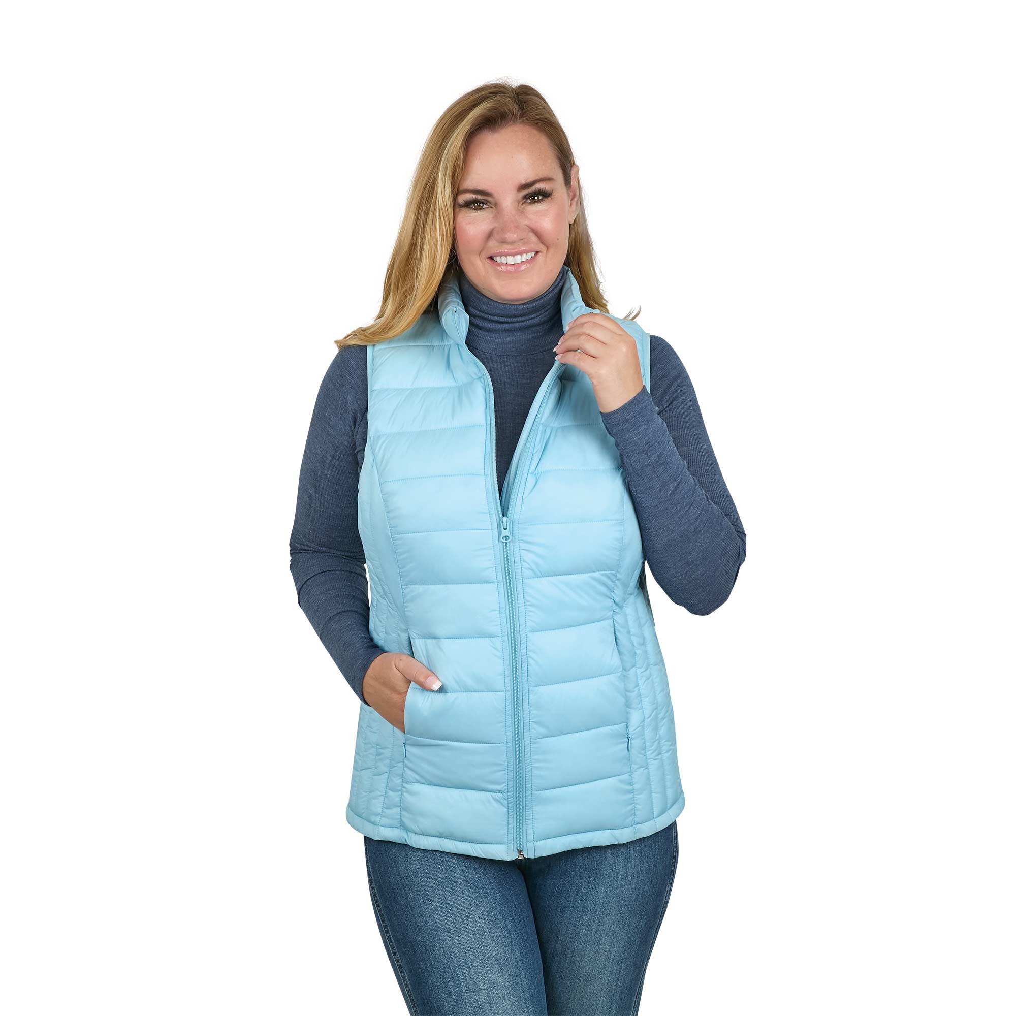 Ladies Puffer Vest - Blue