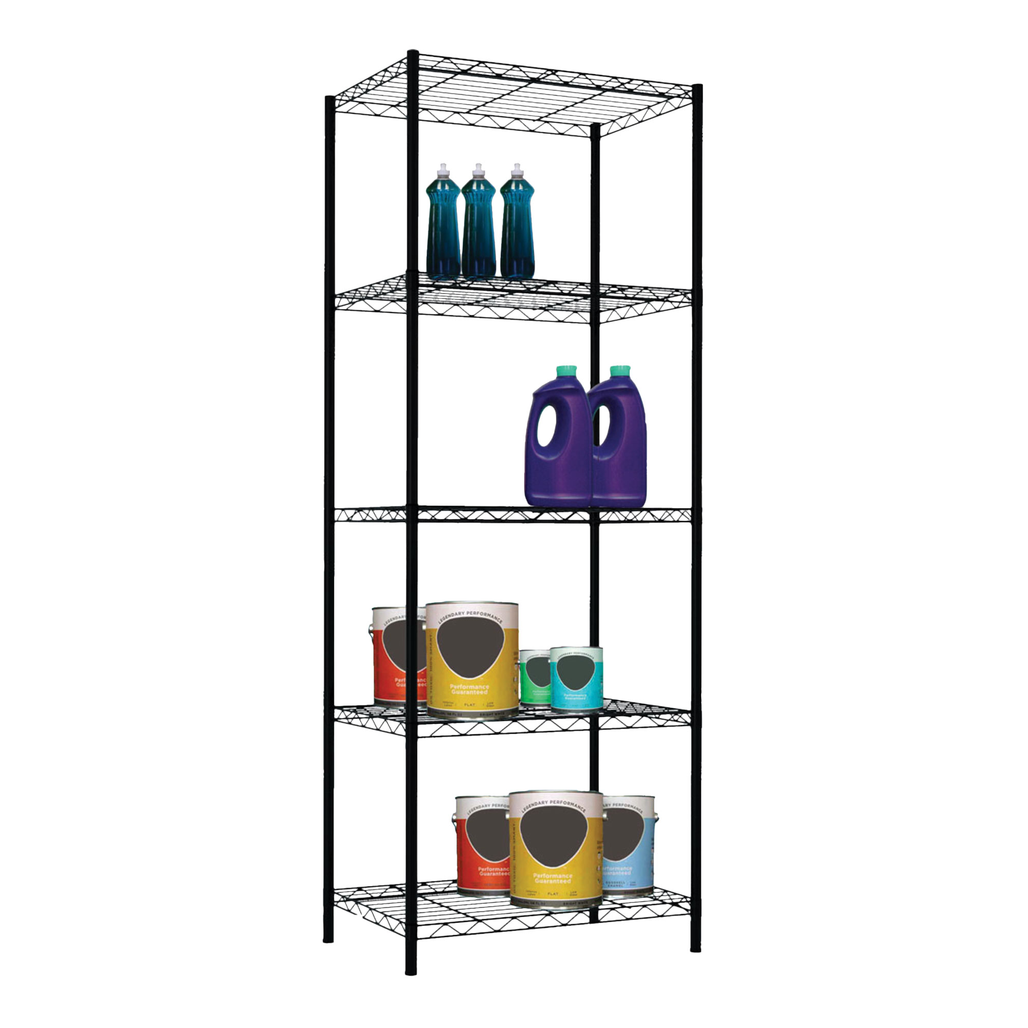 Home Basics 5-Tier Metal Wire Shelving - Black