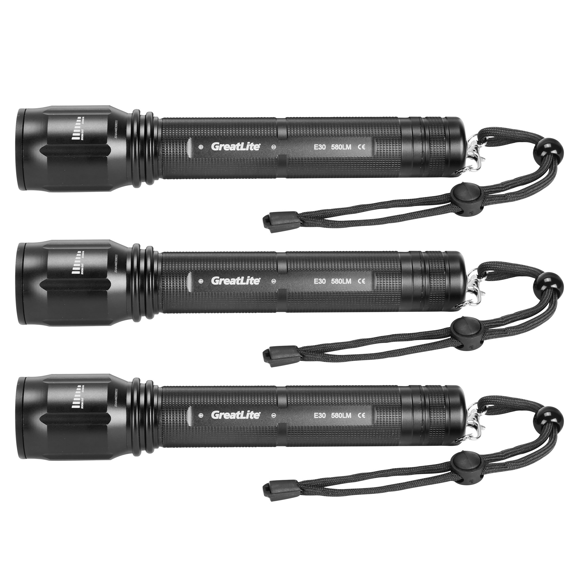 GreatLite 580 Lumen LED Pro Series Flashlight - 3 Pack
