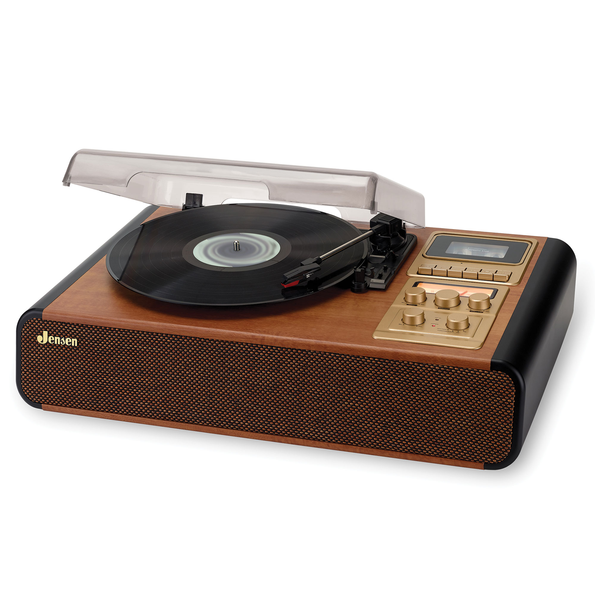 Jensen 3-Speed Stereo Turntable with Cassette/Radio