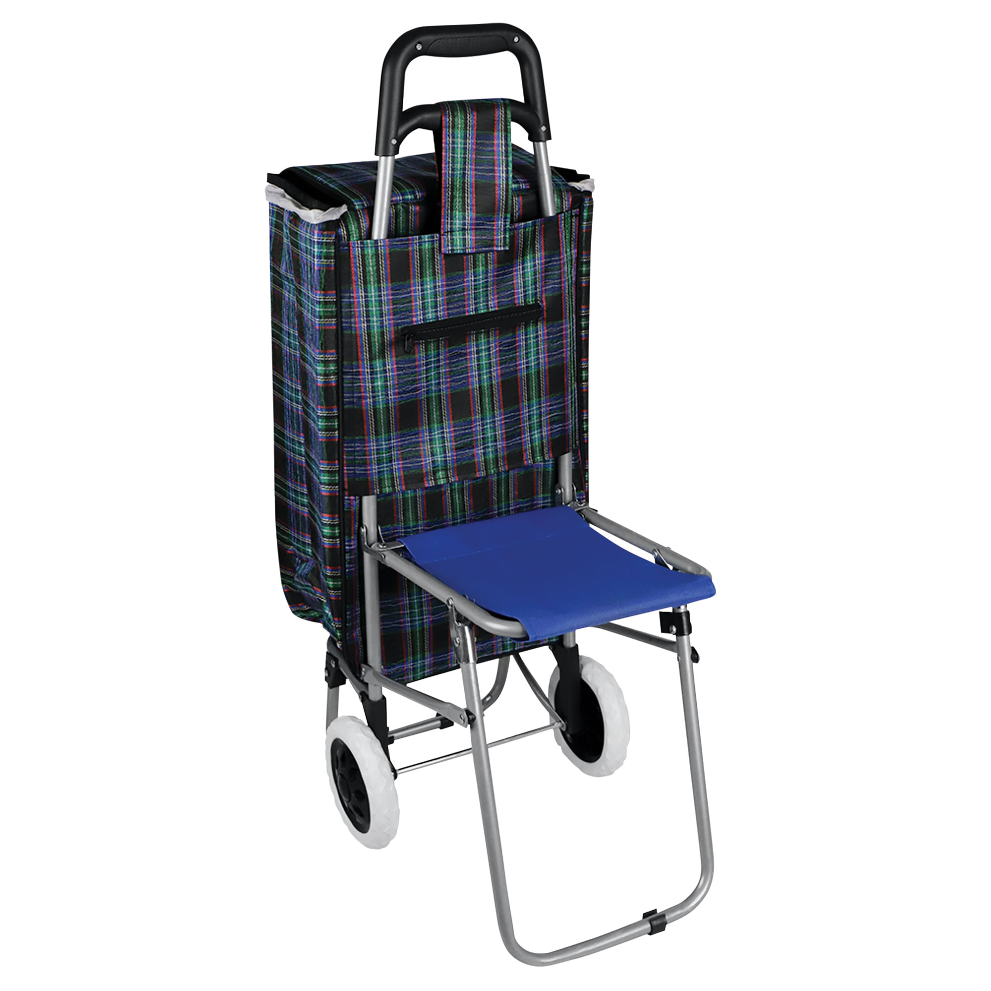 Home Basics Rolling Cart with Built-In Seat