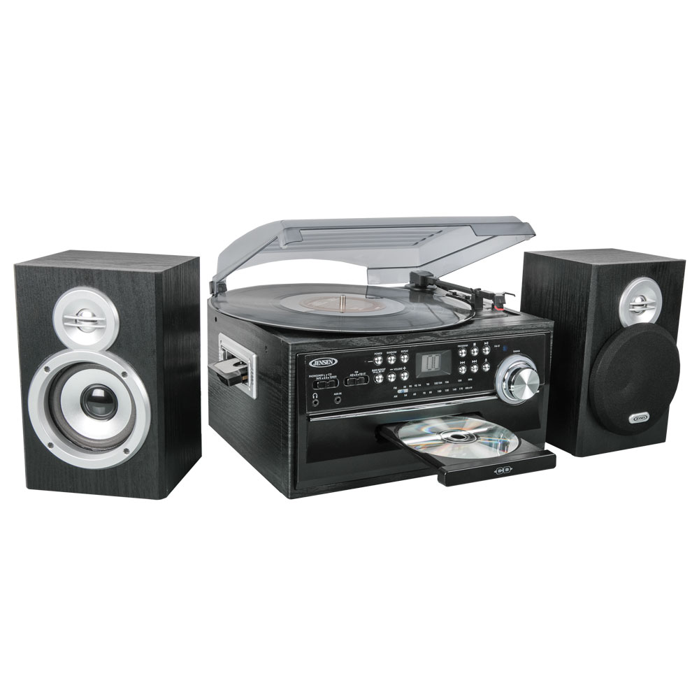 Jensen JTA-475 3-Speed Turntable with CD Player