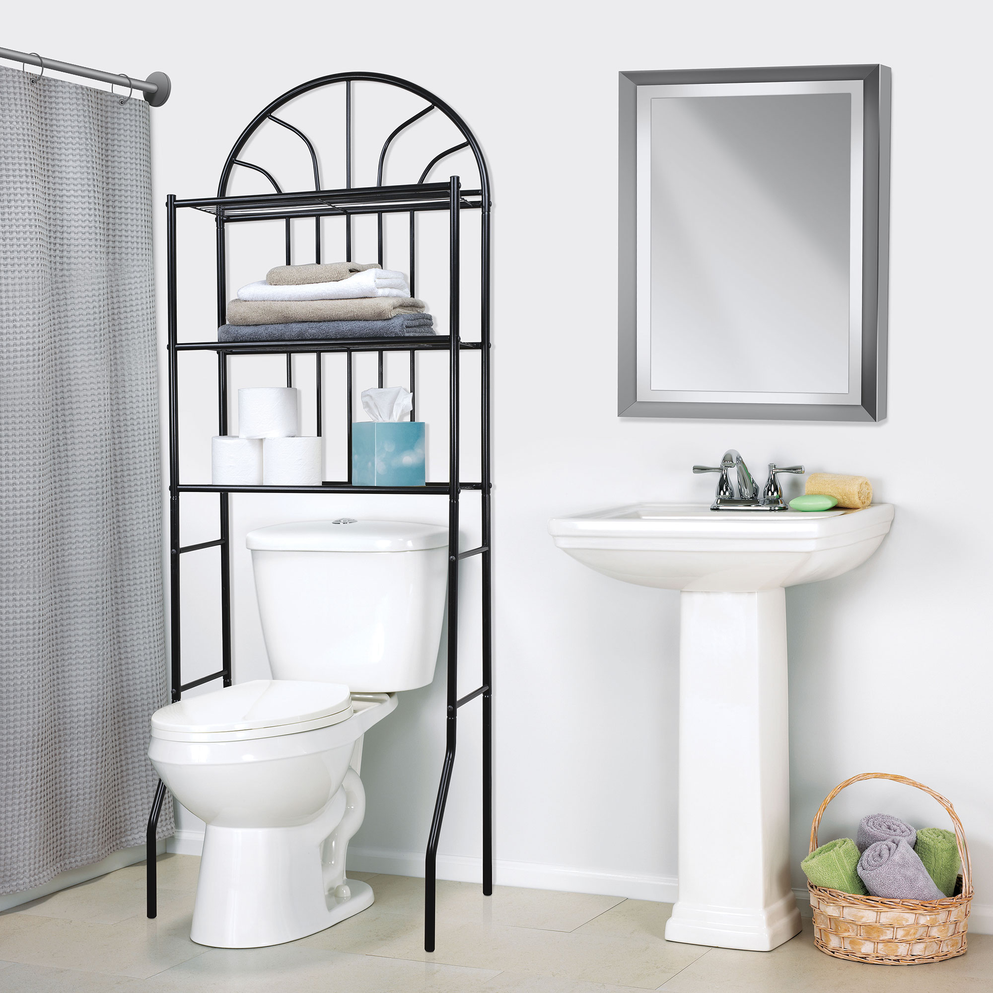 Home Basics 3-Shelf Steel Bathroom Space Saver